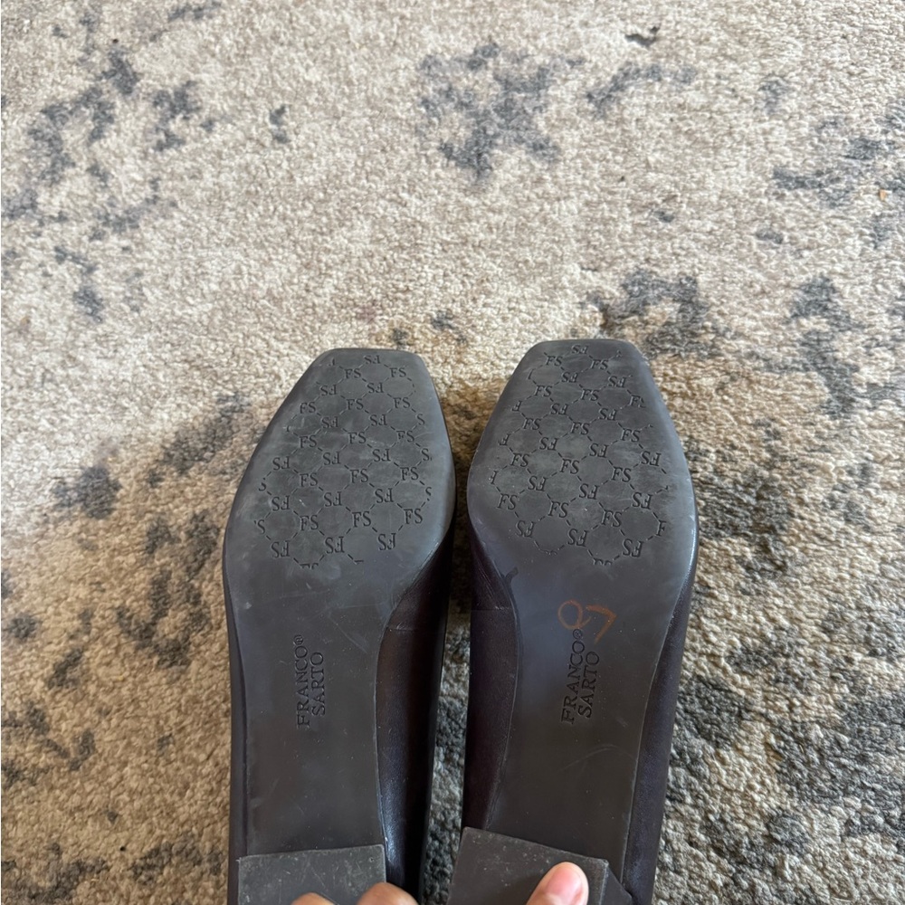 Franco Sarto Dark Brown Square-Toe Loafers - Picture 5 of 8
